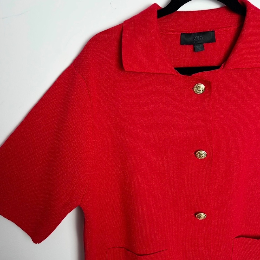 ZARA KNIT CARDIGAN WITH A COLLAR - Picture 4 of 6
